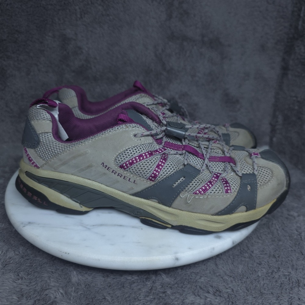 Merrell Shoes Girls Size 6 Gray Purple Siren Sport Kids Hiking Trail Sneakers